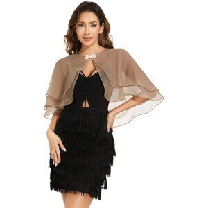 Women's Sheer Tencel Shawls and Wraps-Deep Camel